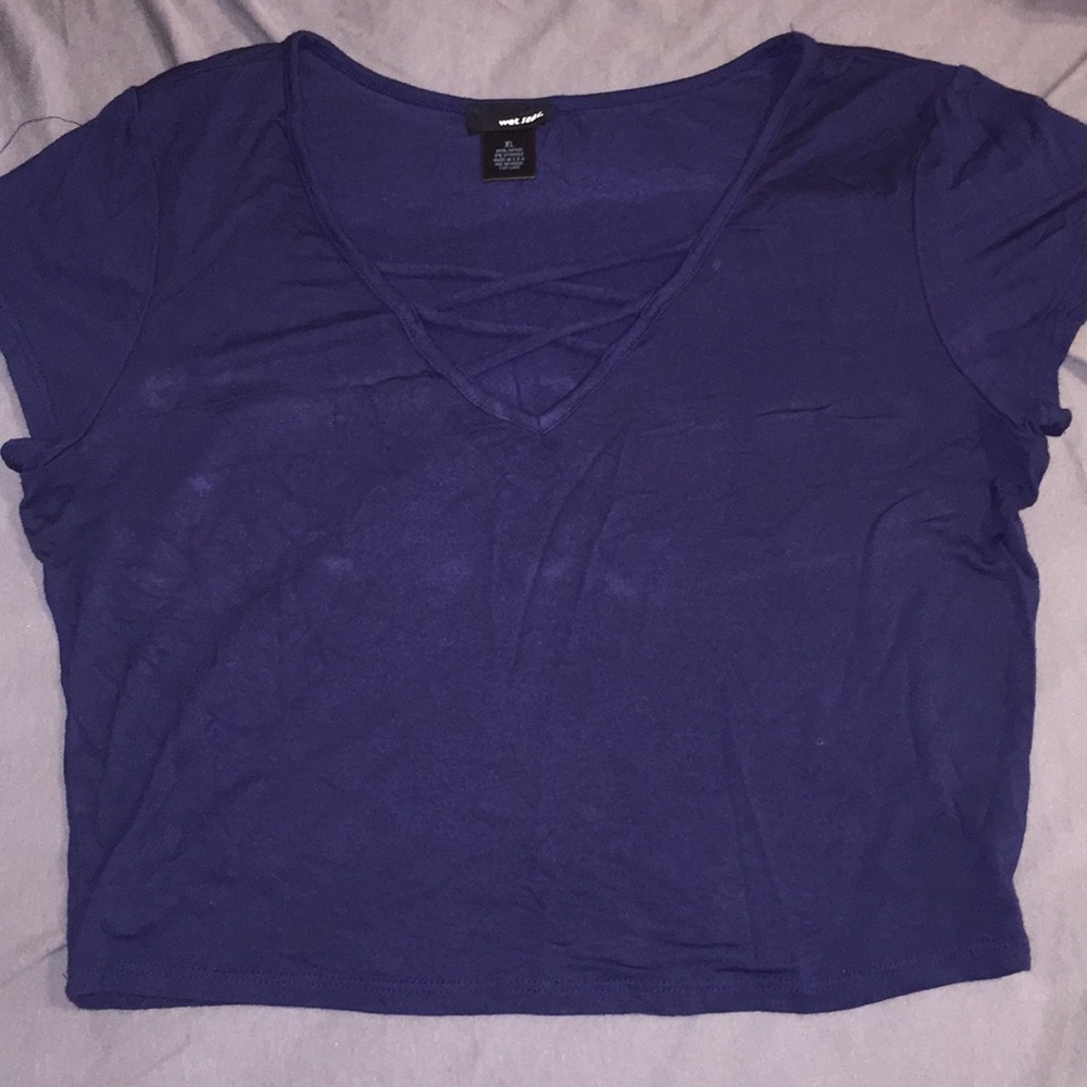 Blue crop top